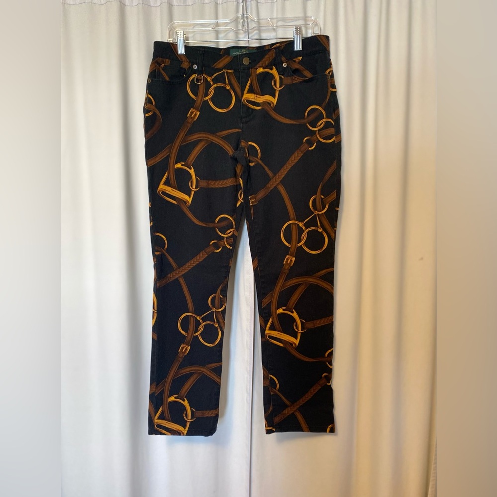 Vintage Ralph Lauren Black Denim with Gold Accents